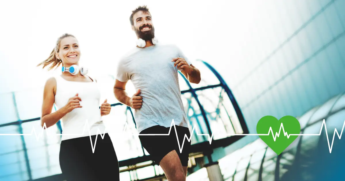 Man and woman running together